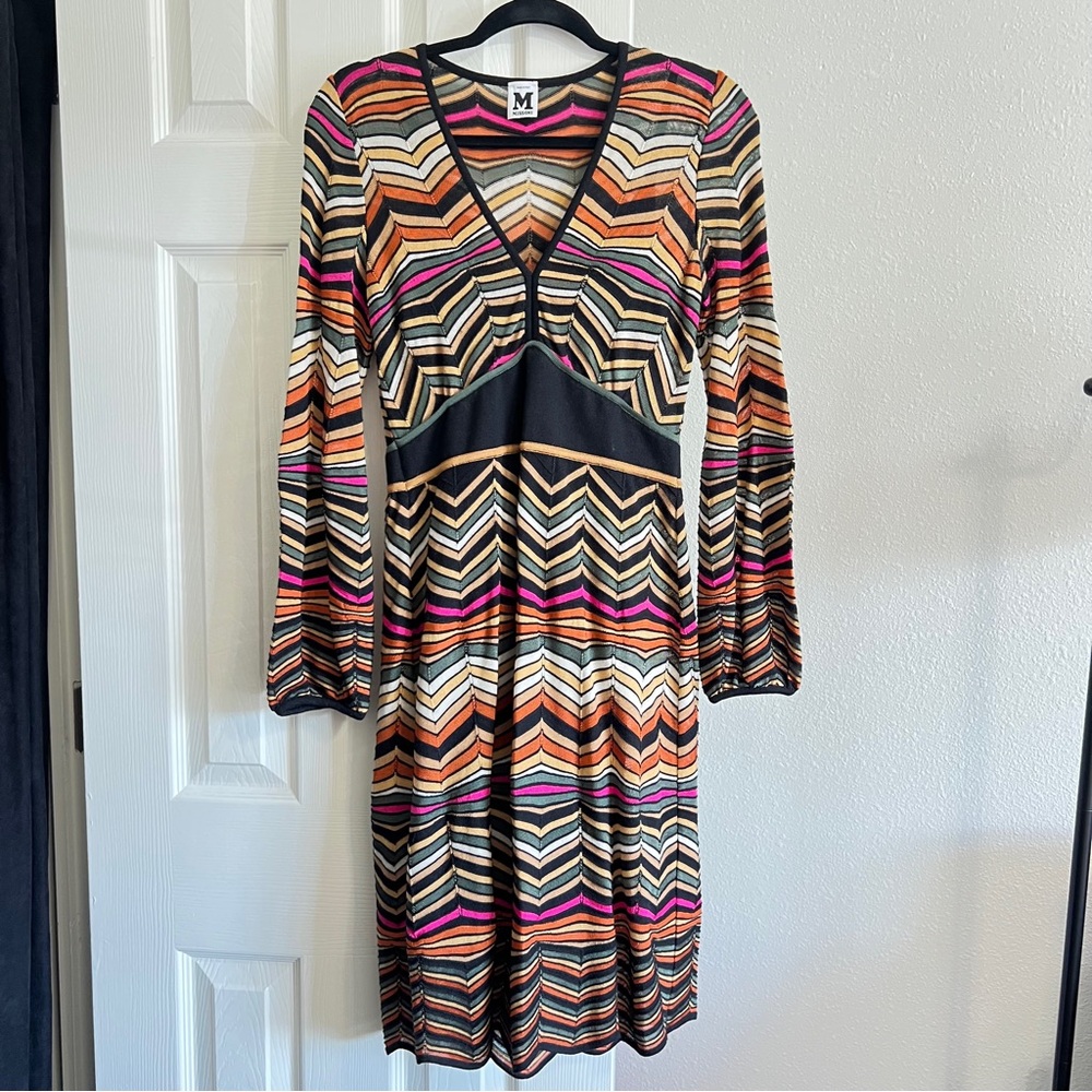 Authentic Made in Italy Original Missoni Chevron Knit Dress